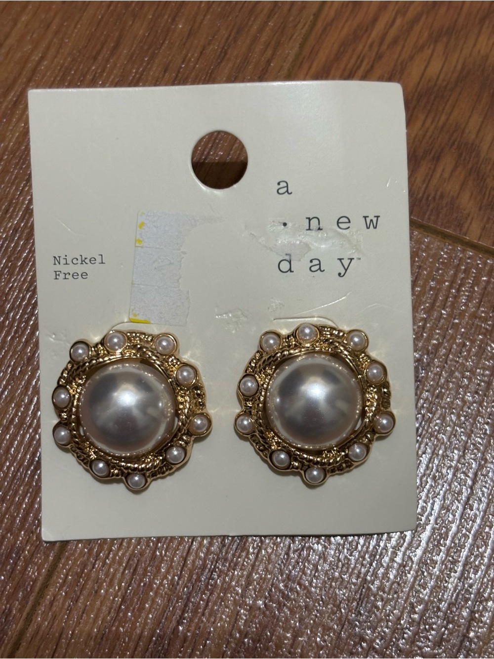 a new day faux pearl Post Earrings